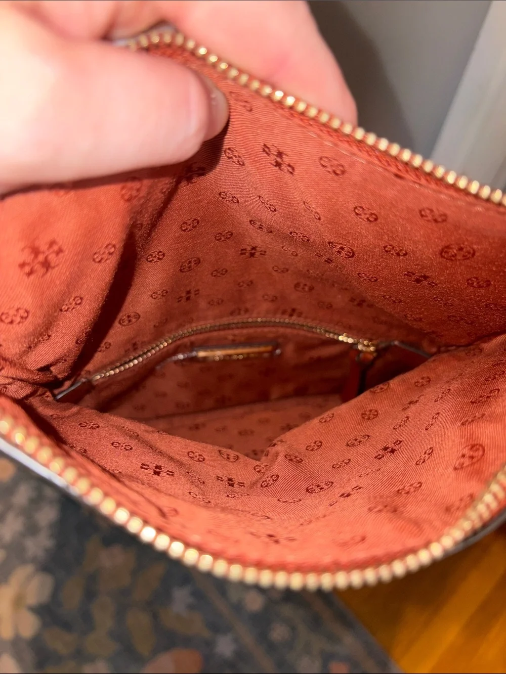 Tory Burch Brown Leather Crossbody with Tassel